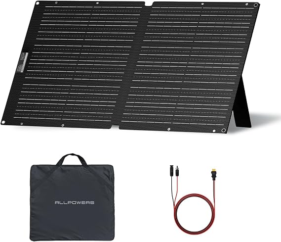 ALLPOWERS SE100 100W Portable Solar Panel Charger,High-Efficiency 23-25% Monocrystalline Solar Cell with IP68 Waterproof,Foldable Design for Outdoor Camping,Emergency Power,and Portable Generators