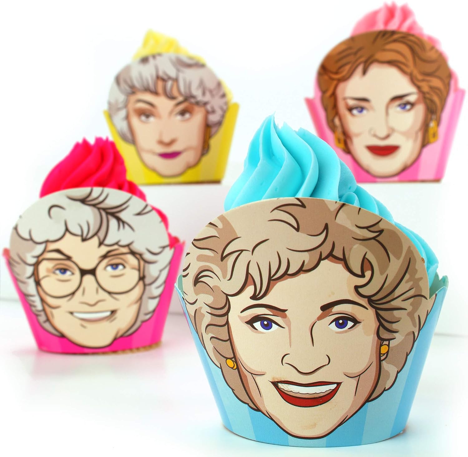 The Golden Girls Cupcake Wrappers Set of 12 - Laser Cut Paper Cupcake Liners | Golden Girls Party Supplies and Birthday Decorations for Women, Bachelorette, and Bridal Parties