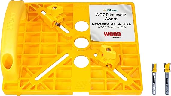 MICROJIG MatchFit Grid Router Guide Kit, Woodworking Precision Tools for Dovetail Track, Easy Setup, Self-Indexing Design, for 1/4