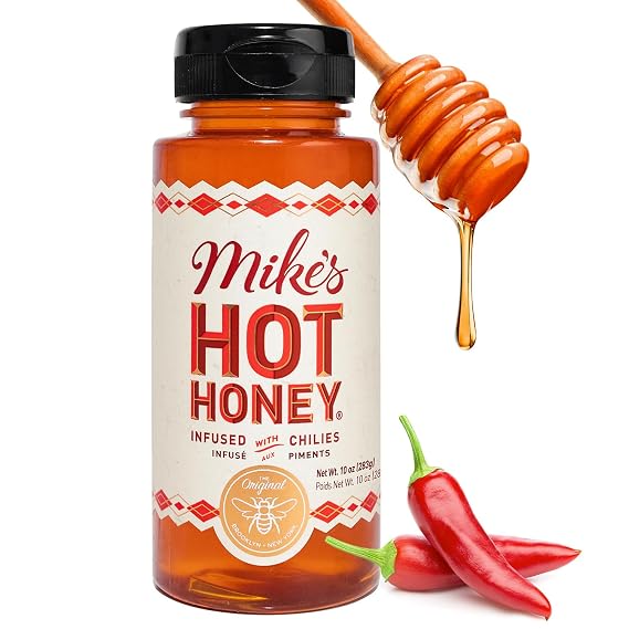Mike's Hot Honey, America's #1 Brand of Hot Honey, Spicy Honey Infused with Chili Peppers, Certified Kosher, Gluten-Free, Paleo-Friendly, Sweet Heat, Perfect for Hot Sauce Lovers (10oz Bottle, 1 Pack)