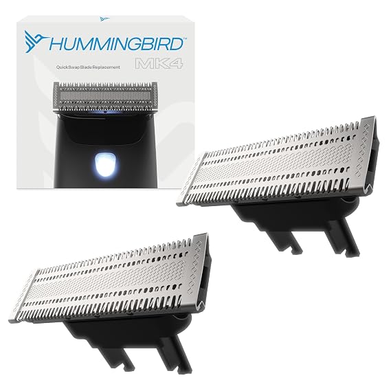HUMMINGBIRD MK4 QuickSwap Replacement Blade Genuine Replacement Blade for MK4 Electric Body Hair Trimmer for Men, Durable Stainless Steel, Trim, Edge and Shave, Beard or Body 2 Pack