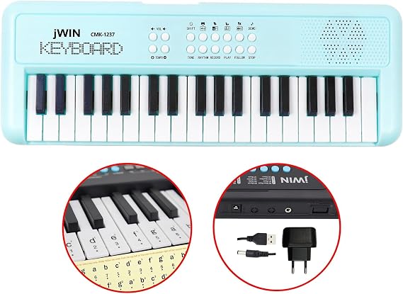 Jwin CMK-1237 37 Tuşlu Elektronik Org (Etiket. Adaptör Hediye) - Turkuaz