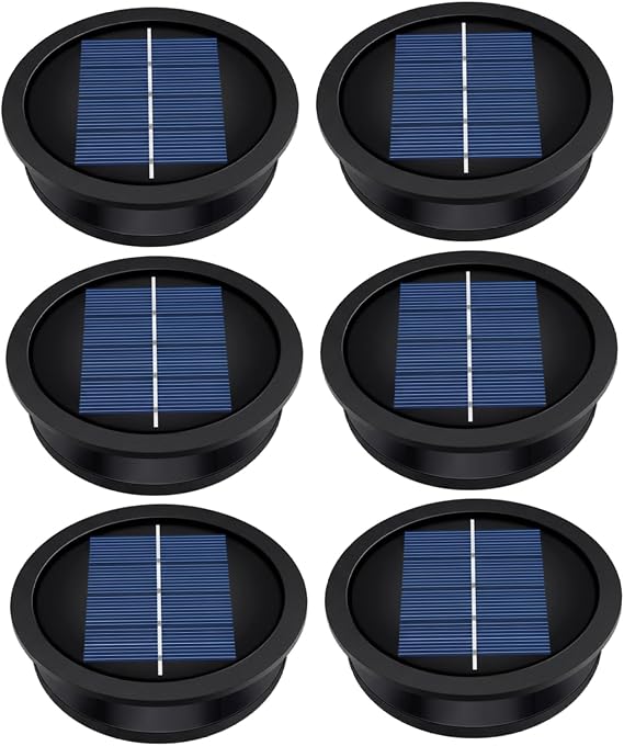 6 Pack Solar Light Replacement Top, Warm White Solar Lights Outdoor with Easy On/Off Switch for Lanterns, DIY Replacement Light Tops, 2.2in Lanterns Outdoor Waterproof
