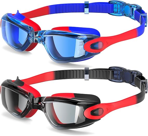 Braylin Kids Swim Goggles, 2-Pack Swimming Goggles for Children, Teens, Boys or Girls, Swim Pool Goggle