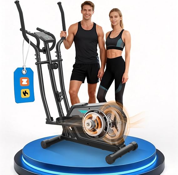 Neezee Cross Trainer with 16 Levels Resistance,Pulse Sensor,App Compatible