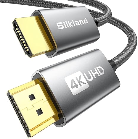 Silkland 4K Short HDMI Cable 0.3M, Nylon Braided 18Gbps High Speed