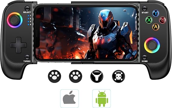 MystNova Wireless Phone Controller for iPhone & Android - Mobile Gamepad with Hall Effect Joysticks, Compatible with Xbox/PS5/Steam Link/Cloud Gaming, Ergonomic Design, Long Battery Life