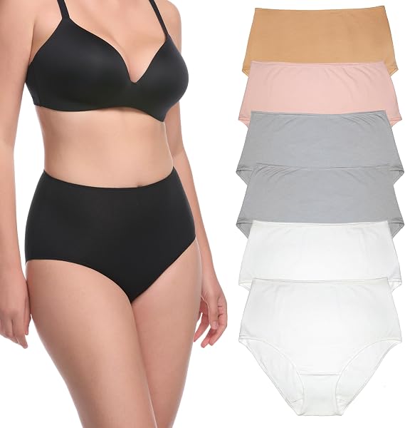 CUPID Underwear Cotton Brief Panties 6-Pack Breathable Stretch Women's Panties