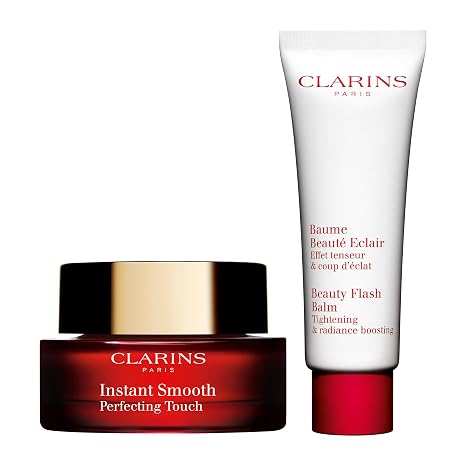 Clarins Instant Smooth Face Primer and Beauty Flash Balm Bundle | Wrinkle-Smoothing Face Primer | 3-in-1 Glow Boosting Face Cream, Makeup Primer, or 10 Minute Mask | All Skin Types
