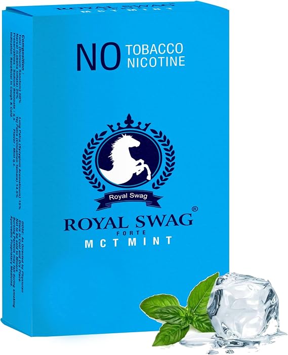 Royal Swag 100% ニコチンフリー & タバコフリー ハーブ&アーユルヴェーダミントシガレット 1箱= 10個