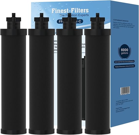 Water Filter Replacements Compatible with Berkey BB9 Gravity Fed Filter Countertop Water Purification Systems (4 Pack)