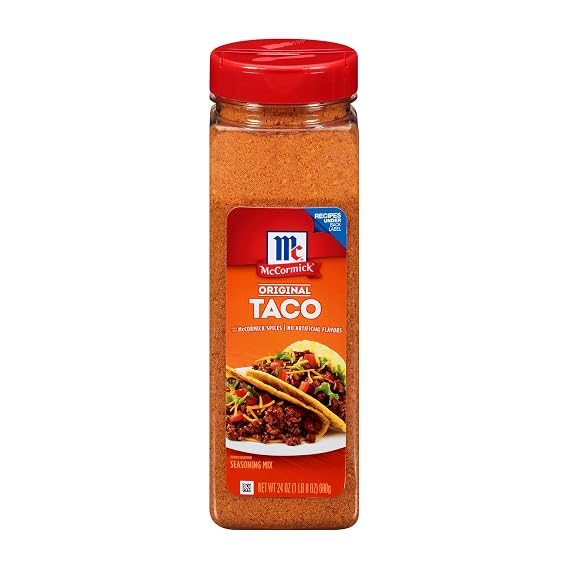 McCormick Taco Seasoning Mix, Original, No MSG Added, No Dairy Ingredients, No Artificial Flavors, For Tacos, Nachos, Fajitas and More, 24 oz