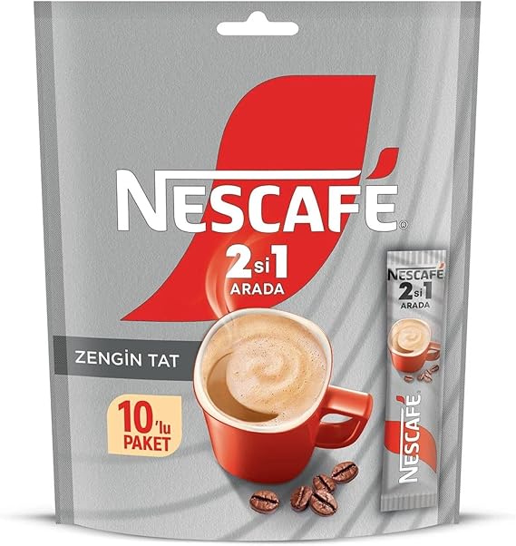 NESCAFÉ 2'si 1 Arada Çözünebilir Kahve Karışımı 10'lu Paket (10 x 10 g)