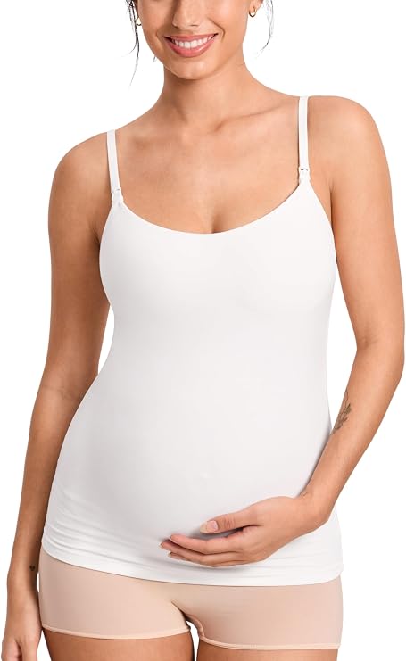 MOMANDA Nursing Tank Tops for Breastfeeding | Natrelax light collection, Maternity camisole, One-piece fixed cup, Adjustable straps, For women