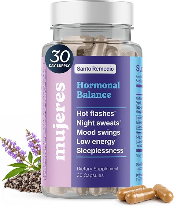 Santo Remedio Hormone Balance for Women, Menopause Support, 30 Capsules
