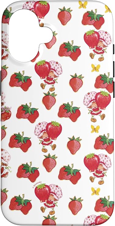 Strawberry Shortcake & Butterfly Miniature Vintage Pattern Case for iPhone 16
