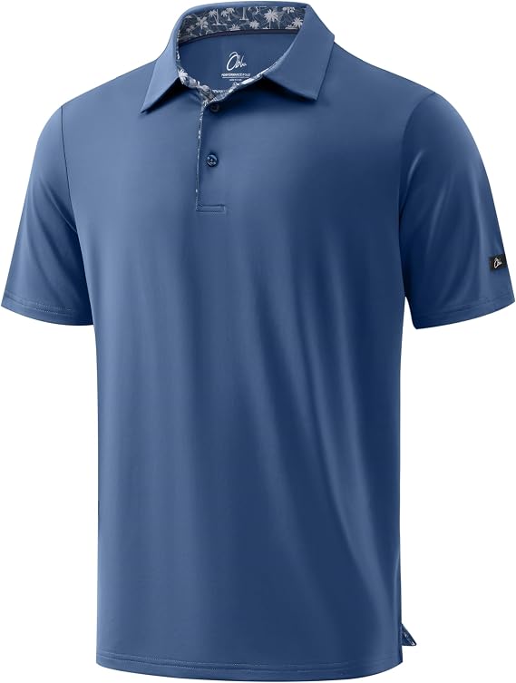 Obla Mens Golf Shirt Short Sleeve Dry Fit Collared Polo Shirts