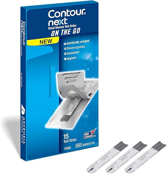 Ascensia CONTOUR NEXT Blood Glucose Diabetes Test Strips, 15 Count