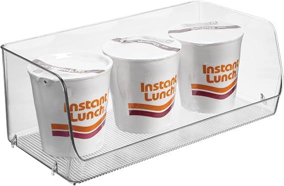 iDesign Stackable Open-Front Storage Bins, Clear