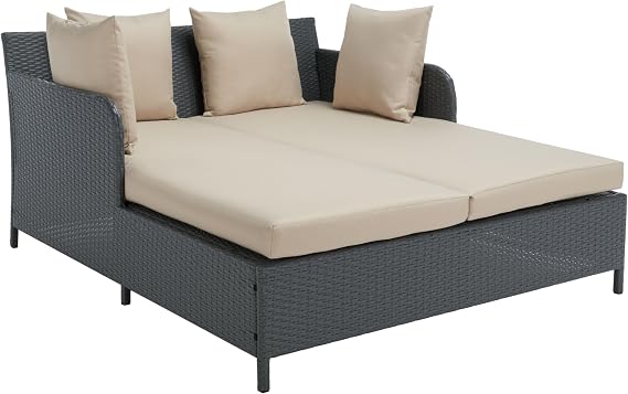 Safavieh Outdoor Collection August Titanium & Sand Daybed