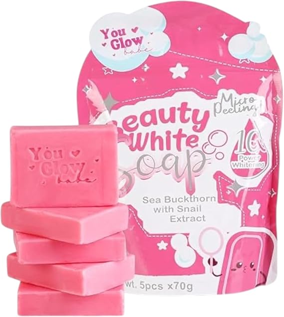 You Glow Babe Beauty White Soap with Sea Buckthorn and Snail Extract, Bar Form, 5 x 70g, Whitening and Exfoliating