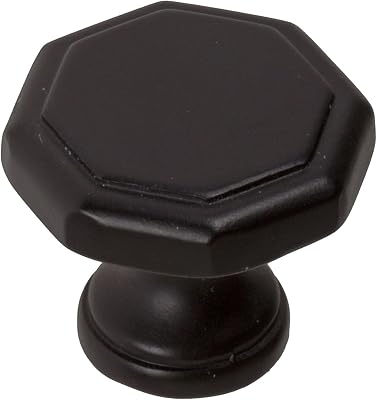 GlideRite Hardware 5330-MB-25 1.125 inch Diameter Octagon Matte Black Cabinet Knobs 25 Pack