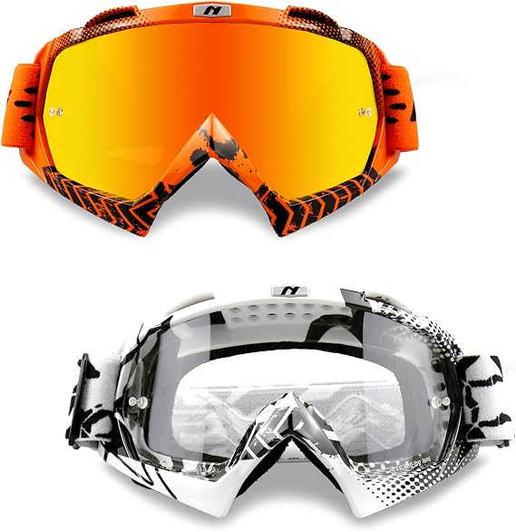 ATV Goggles for Adults MX Goggles UV Protection Motocross Goggles for Men Women Dirt Bike Goggles Racing Over Helmet Offroad Goggles