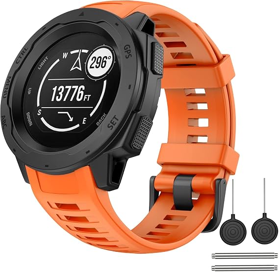 OVERSTEP Watch Band for Garmin Instinct Smartwatch - Amber Yellow