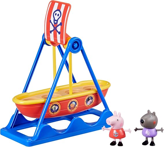 Peppa Pig Toys Peppa's Pirate Ride Playset with Swinging Pirate Ship and 2 Peppa Pig Figures, Preschool Toys for 3 Year Old Girls and Boys and Up