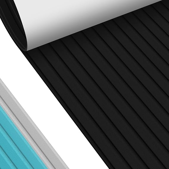Hjdeck EVA Foam Boat Decking Self-Adhesive Non-Slip Waterproof Boat Flooring Sheet Trim-to-Fit for Fishing Boats Yachts Kayaks Surfboards Durable Deck Protection Pad