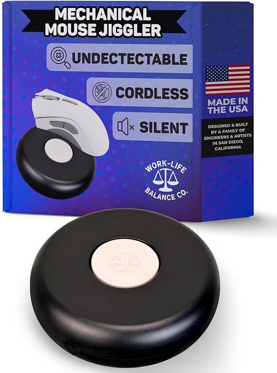 Compact Mouse Jiggler, NO USB, Cordless, Silent Undetectable Mouse Mover