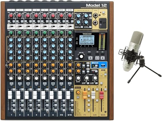 TASCAM Model 12 and TM-80 Studio Condenser Mic Bundle