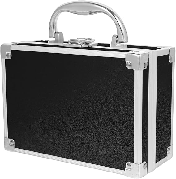 FRCOLOR Makeup Organizer Case Travel Makeup Case with Handle Cosmetic Briefcase Tool Box for Beauty Accessories Storage Portable Box Organizer for Home Salon Travel 7.87 X 5.51 X 3.54 in