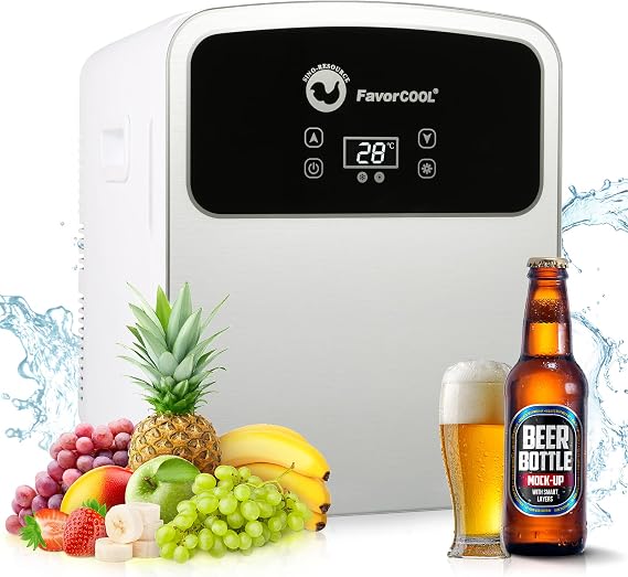 13.5L Compact Refrigerator, Single Door Mini Fridge With Digital Thermostat Display And Control Temperature, 12V AC/DC Portable Cooler Warmer