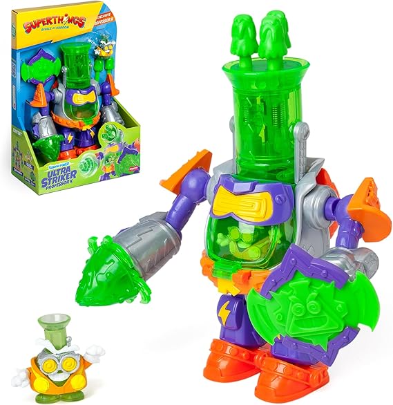 SUPERTHINGS RIVALS OF KABOOM - Ultra Striker Professor K Robot from the Animated Series Superthings Kazoom Power, Contains Figure, Exclusive Superthing, 3 Projectiles and Accessory