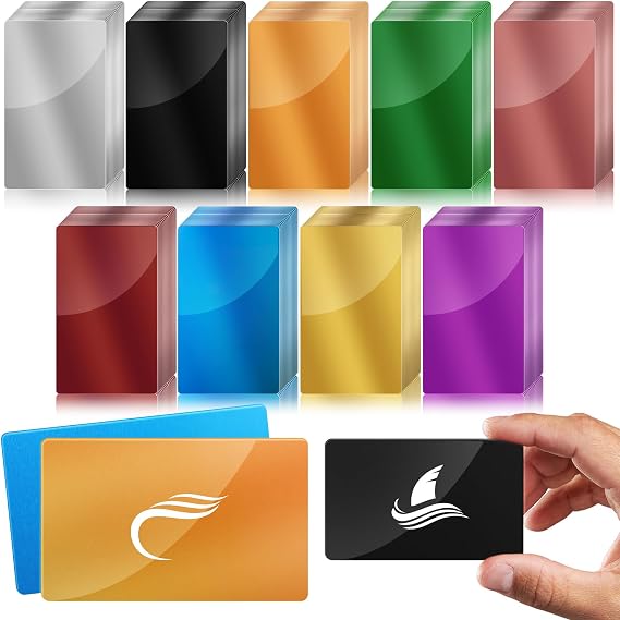 weparmeety 180 Pcs Metal Business Cards Aluminum Laser Engraving Blanks