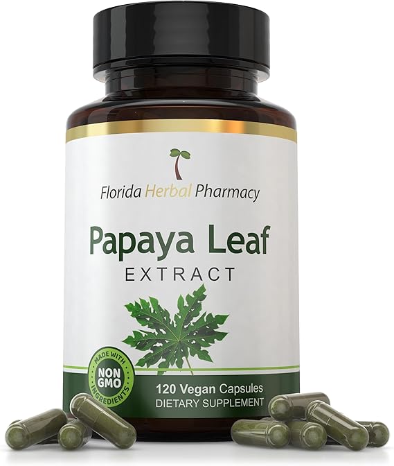 Papaya Leaf Extract Supplement Capsules 10:1 (120 Capsules)