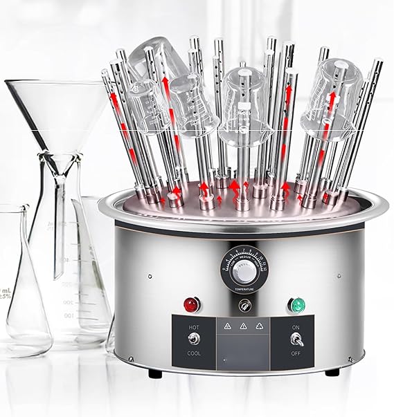 Experimental Instrument Drying Rack, Lab Glassware Dryer, 40~120C Temperature Adjustment, Drying Time 8~10min, for Glass Test Tubes and Beakers, Stainless Steel Drying Machine Cleaning Equipment