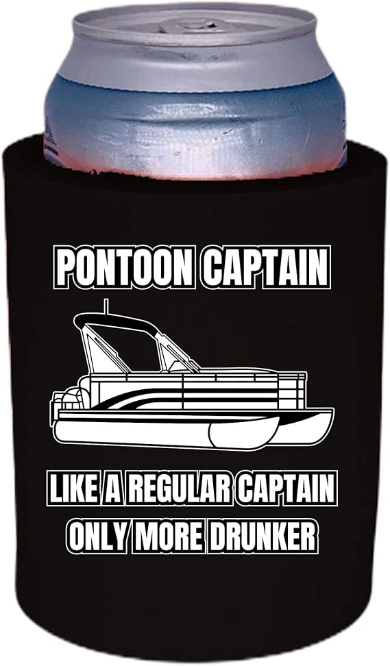 Pontoon Captain Thick Foam Can Coolie (Black, 1)