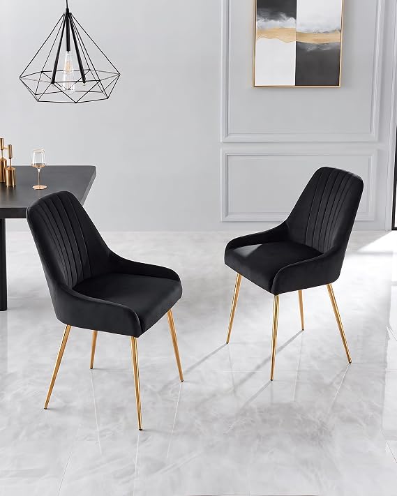 Velvet Dining Chairs, Velvet Chairs, Kitchen Chair, Dining Room Chair, Dinning Chairs, Dinning Chair, with Golden Metal Legs, Mid-Century Modern Upholstered , for Living Room, Dining Room, Vanity Room