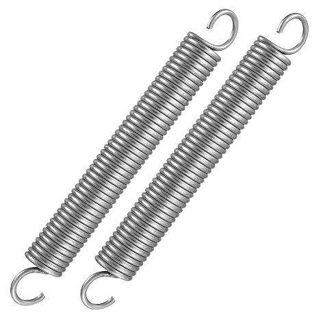 2 Pcs 150mm Extended Compressed Dual Hook Tension Spring, Small Heavy Duty Stainless Steel Spring with Double Hook, Wire Diameter 25mm/OD 18mm