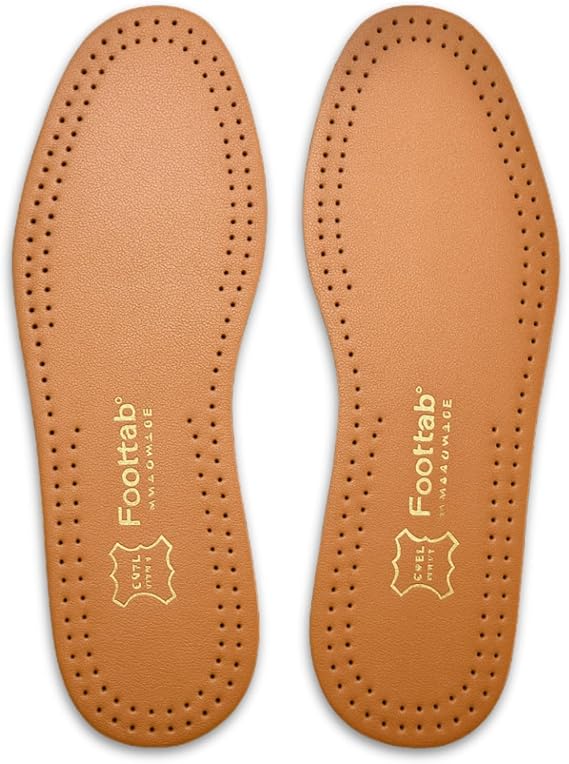 Comfort Slim Hakiki Deri Ayakkabı Tabanlığı, Nefes Alabilen, Terletmeyen, Konforlu Iç Tabanlık, Üstü Hakiki Deri, Altı Yüksek Yoğunluklu Darbe ve Şok Emici Ortotex Sünger (Kahverengi, 40-41)