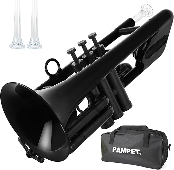 PAMPET SEA LION Professional Plastic Bb Trumpet Set for Student Beginner (Black)