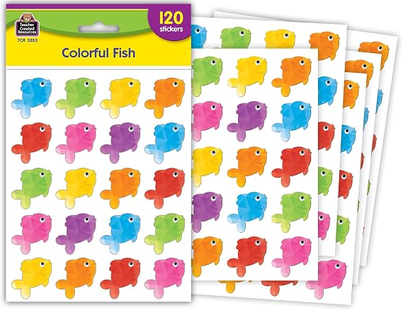 Teacher Created Resources Colorful Fish Stickers (TCR3553)
