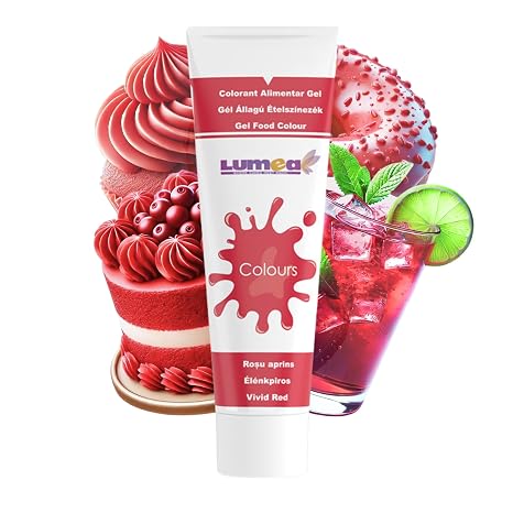 Dekozauber24 Food Colouring Red Gel 30g Vegan Sugar-Free Highly Concentrated Red Food Colouring for Fondant Buttercream Drinks and More