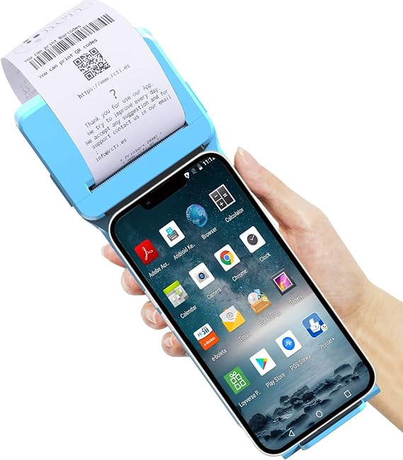 Back Clip Bluetooth 58mm Thermal Receipt Printer and 1D/2D/QR Barcode Scanner Bluetooth 2 in 1 Work with iOS,Windows,Mac,Android