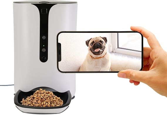 Lentek Smart Pet Feeder with 720p HD Camera & 2-Way Audio | WiFi Automatic Pet Food Dispenser, 200 oz Capacity, App-Controlled Feeding for Cats & Dogs