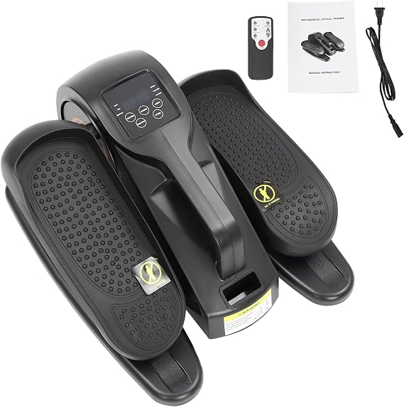 Under Desk Elliptical Machine Leg Exerciser with Touch Screen & Remote Control Quiet & Portable Electric Seated Pedal Exerciser Mini Elliptical Machines for Home
