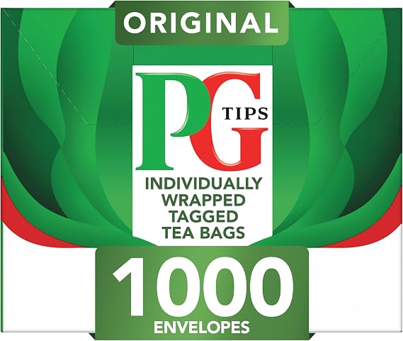 PG Tips Original | Black Tea Bags Bulk | Individually Wrapped Teabags | One Cup | Refreshing & Flavourful | 1000 Plant Based Biodegradable Envelopes