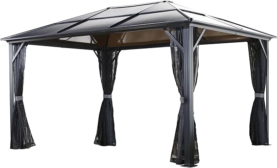 Sojag Outdoor 10' x 14' Meridien Hardtop Gazebo Outdoor Sun Shelter